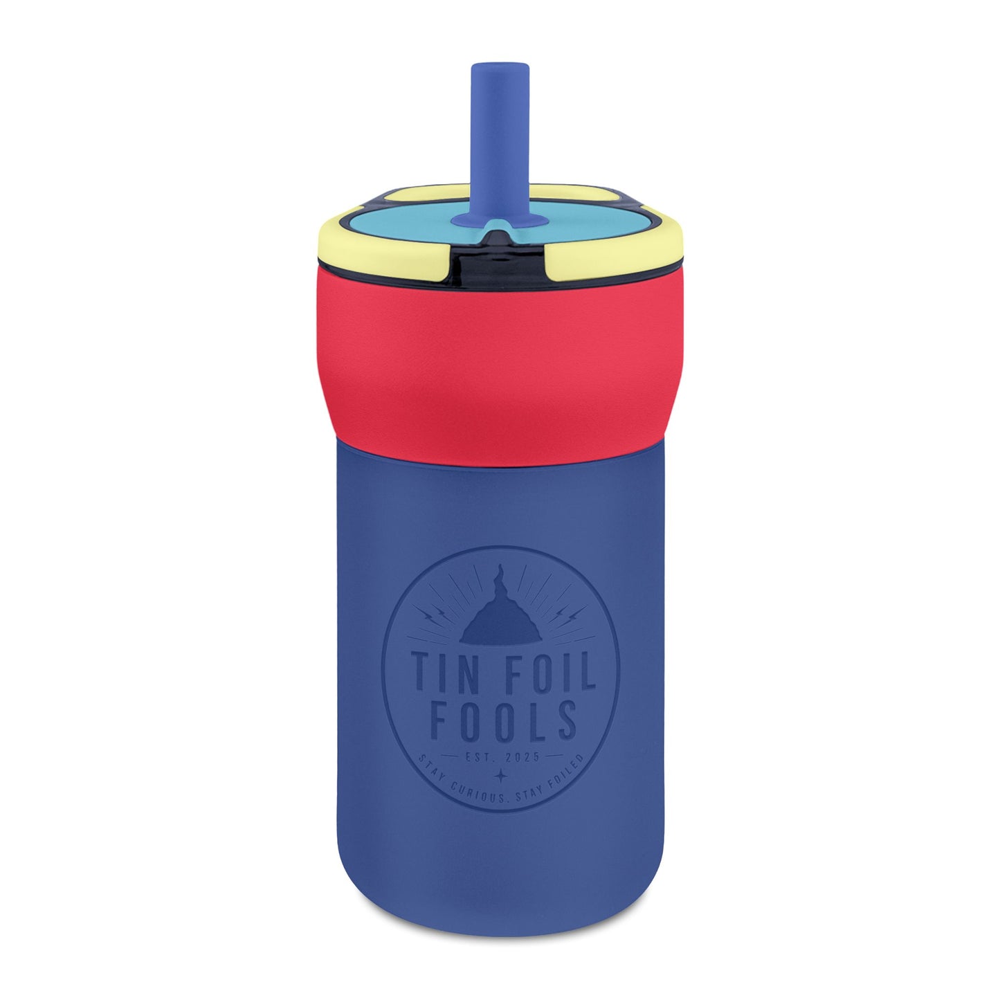 Kids Leakproof Straw Tumbler — "Tin Foil Fools" Engraved 12oz