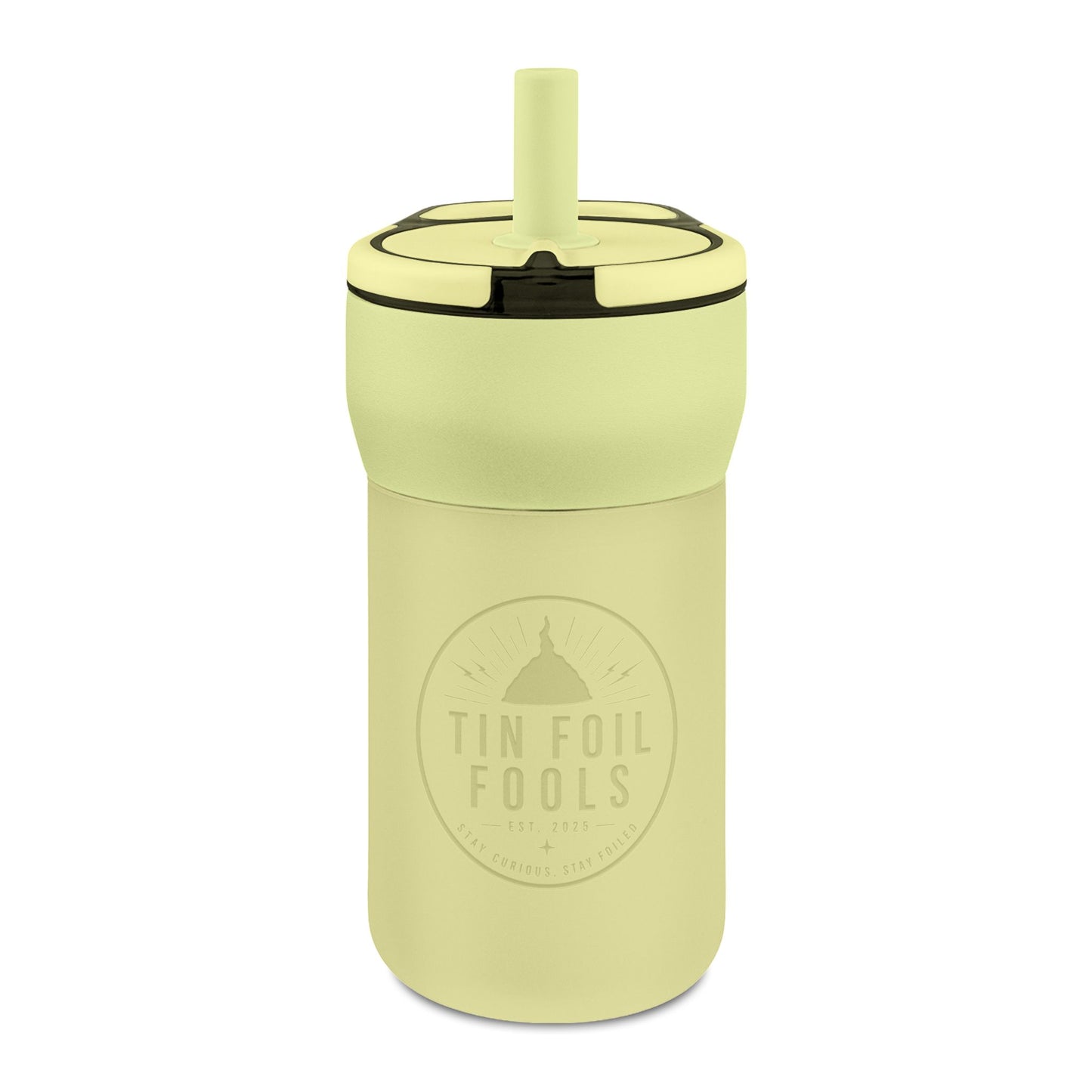 Kids Leakproof Straw Tumbler — "Tin Foil Fools" Engraved 12oz