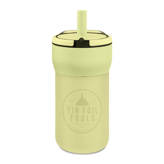 Kids Leakproof Straw Tumbler — "Tin Foil Fools" Engraved 12oz
