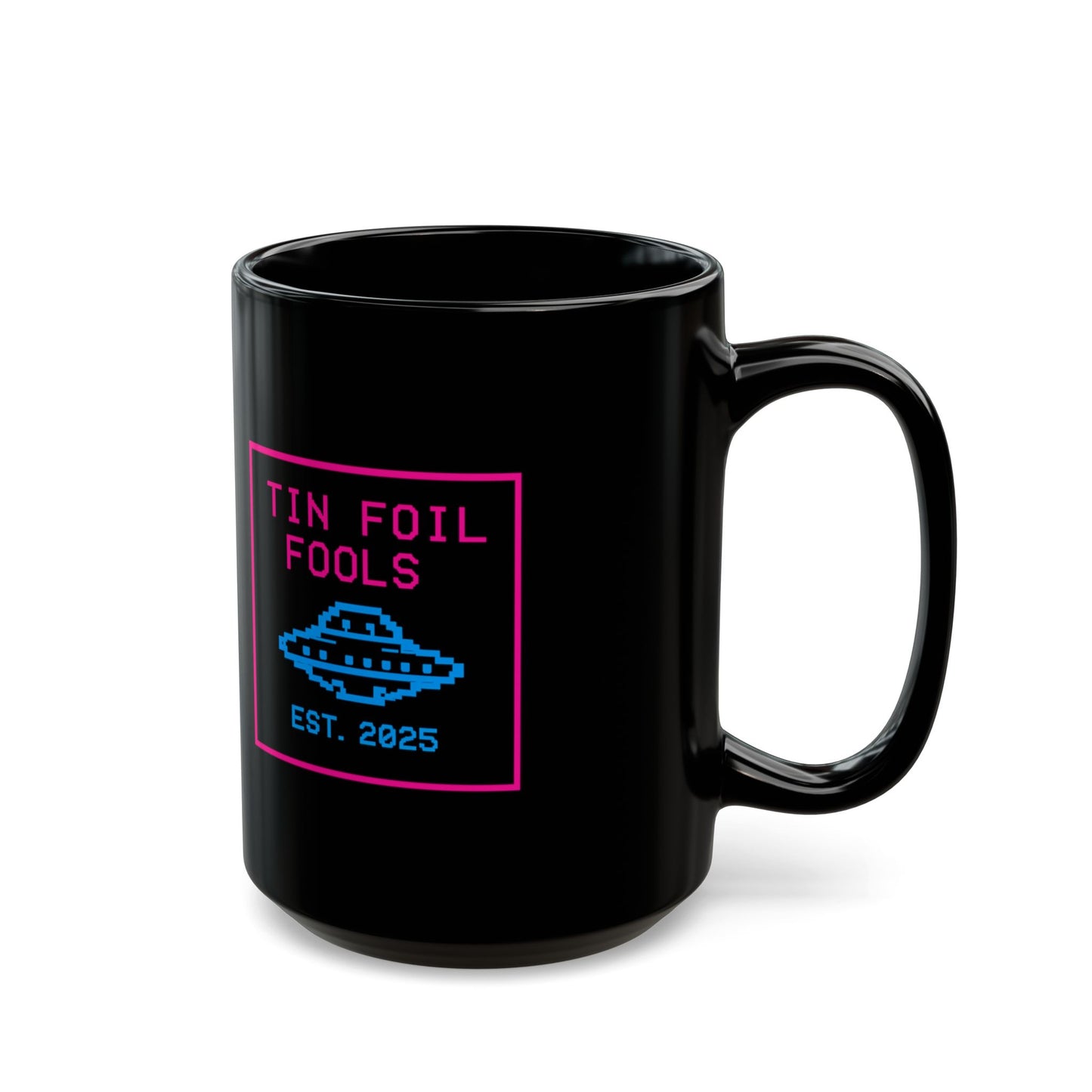 Retro UFO Mug — 11oz/15oz Black Coffee Cup