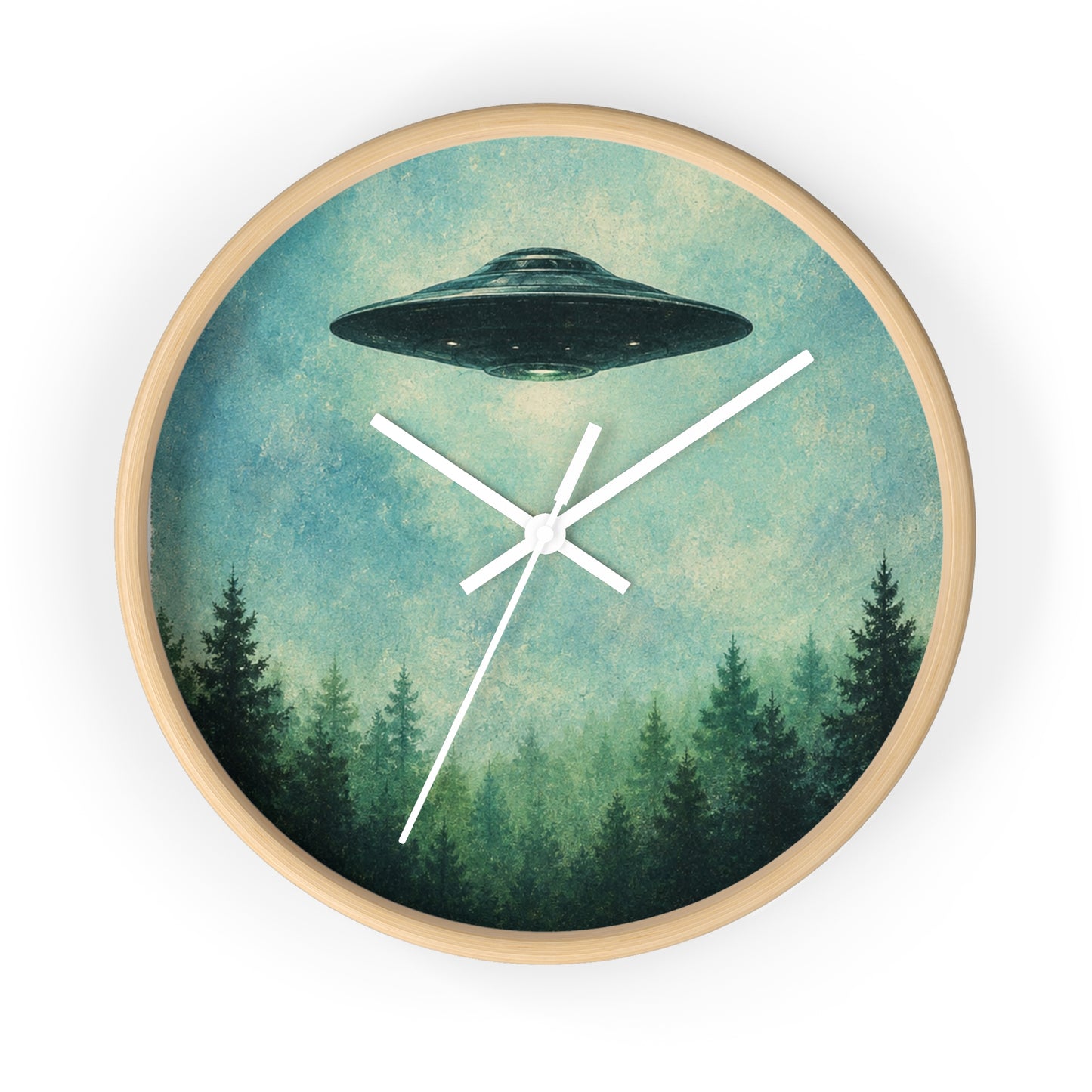 UFO Wall Clock — Retro Alien Spaceship Design