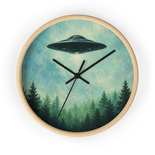 UFO Wall Clock — Retro Alien Spaceship Design
