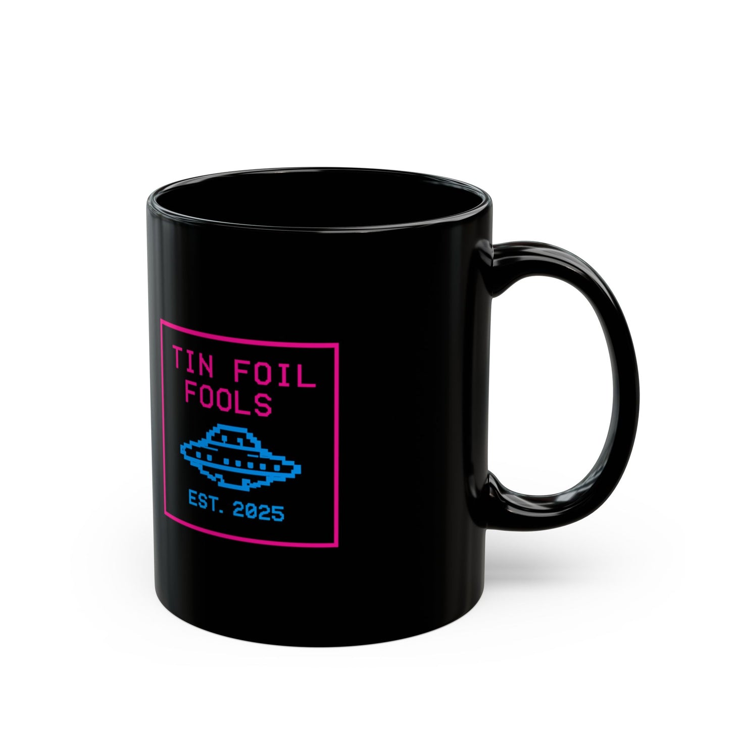 Retro UFO Mug — 11oz/15oz Black Coffee Cup
