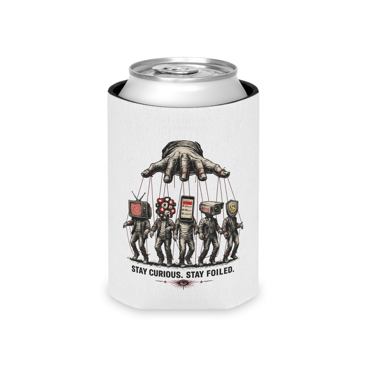 Can Cooler — "Who Is Pulling the String?" Koozie